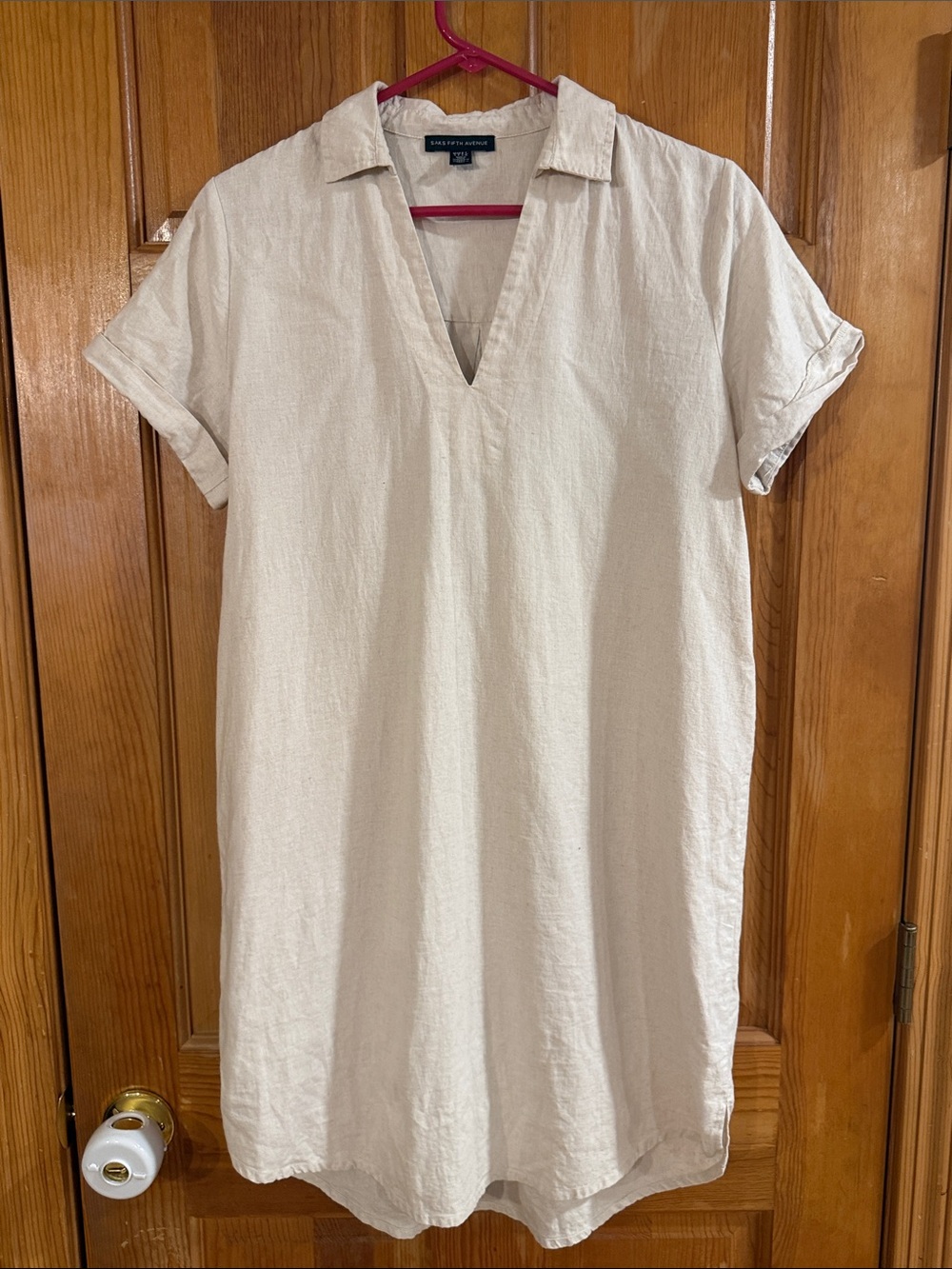 Saks fifth Avenue linen blend dress size small .